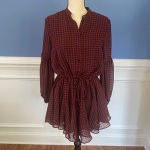 Vici gingham ruffle mini dress